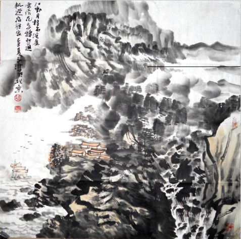 高永谦山水画68x68